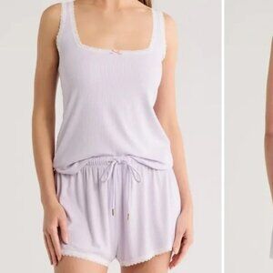 Honeydew Revival Rib Pajama Set Size Large Tank Top Shorts Lavender Sleepwear